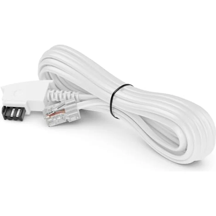 deleyCON 10m Routerkabel TAE-F auf RJ45, Anschlusskabel für DSL/ADSL/VDSL, flexibel, Weiß – Bild 4
