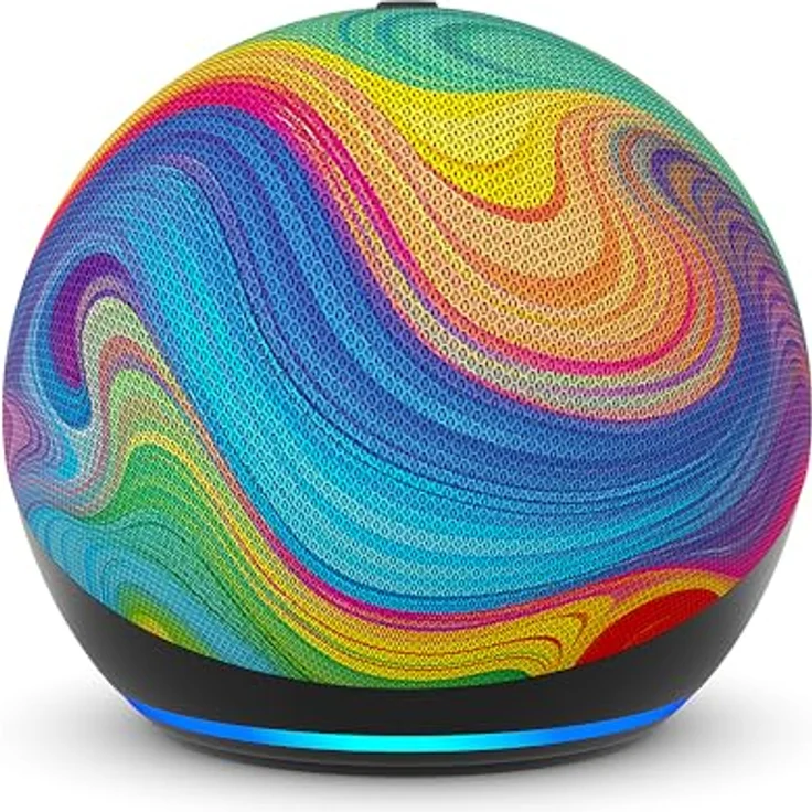 Amazon Echo Dot Kids (5. Gen), WLAN Lautsprecher mit Bluetooth und Alexa, Regenbogenwirbel, 1 Jahr Amazon Kids+ inklusive – Bild 1