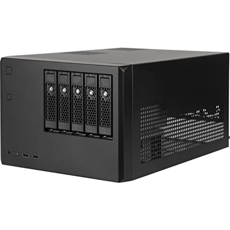 SilverStone Technology CS351, Hot-Swapping-fähiges SAS-12G-/SATA-6G-NAS-Gehäuse mit 5 Einschüben und hoher Leistung, SST-CS351, Schwarz – Bild 1