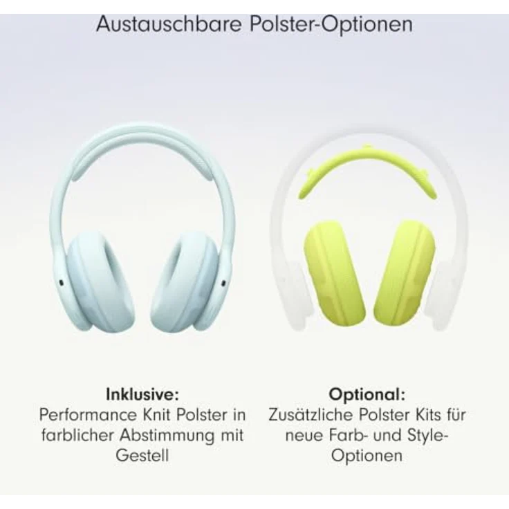Beats 360, Over-Ear Kopfhörer mit austauschbaren Polstern, schweiß- und wasserbeständig, Geräuschunterdrückung, in Himmelblau mit Performance-Polstern aus Strickgewebe – Bild 4