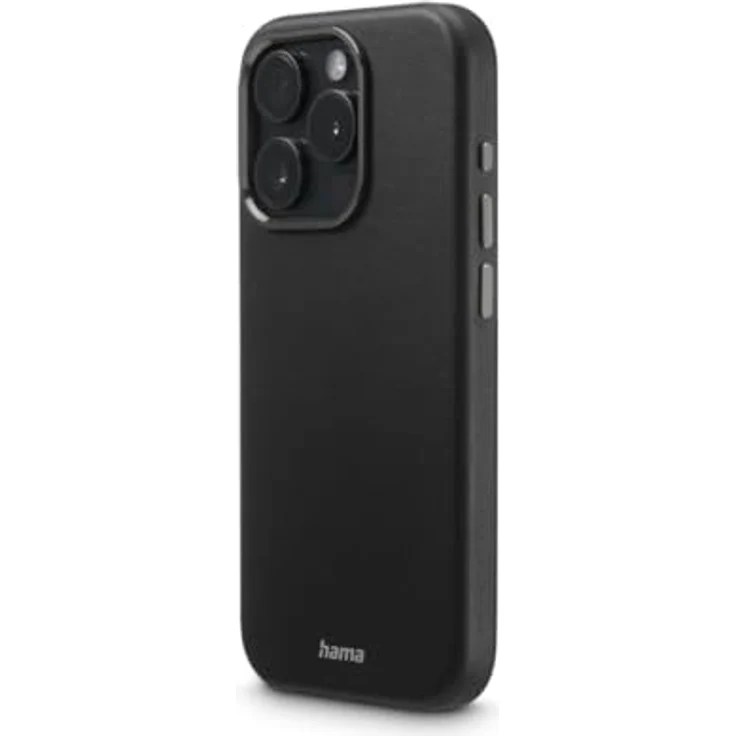 Hama Hülle "Eco Premium" für Apple iPhone 16 Pro (Kunstleder, Metall, extra Schutz für Kamera und Display, Wireless Charging kompatibel, weich, recycelt) schwarz – Bild 2