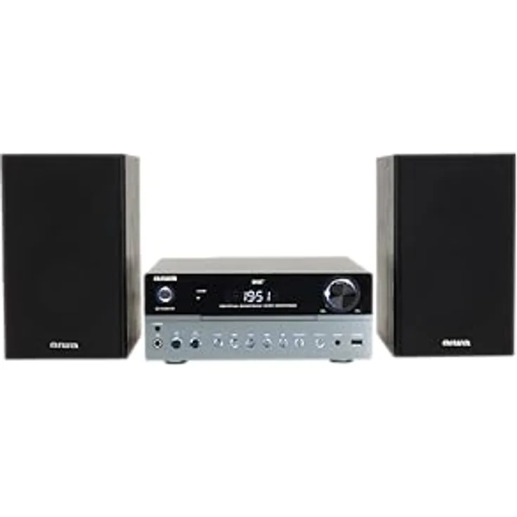 Aiwa MSBTU-700 DAB, Kompaktanlage mit Bluetooth V5.0 und 30 W Leistung, silber