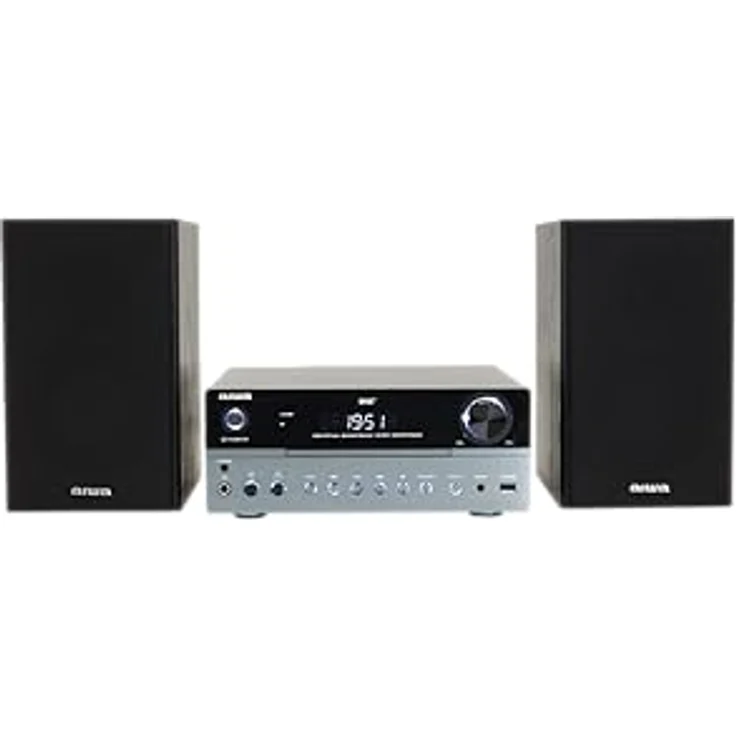 Aiwa MSBTU-700 DAB, Kompaktanlage mit Bluetooth V5.0 und 30 W Leistung, silber – Bild 1