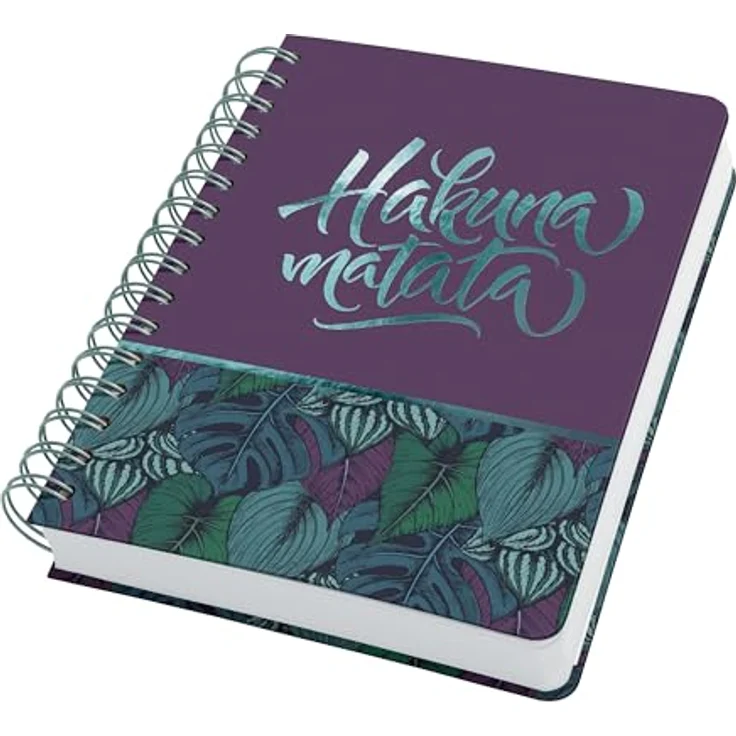 Sigel Jolie Spiral-Notizbuch Jungle Dreams, Hardcover A5 mit 240 perforierten punktkarierten Seiten, lila/türkis/grün – Bild 7