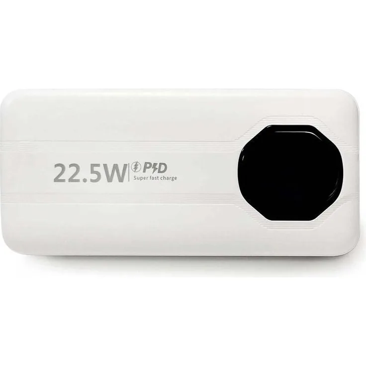 SiGN Powerbank mit integrierten Kabeln, 20000 mAh - Weiß