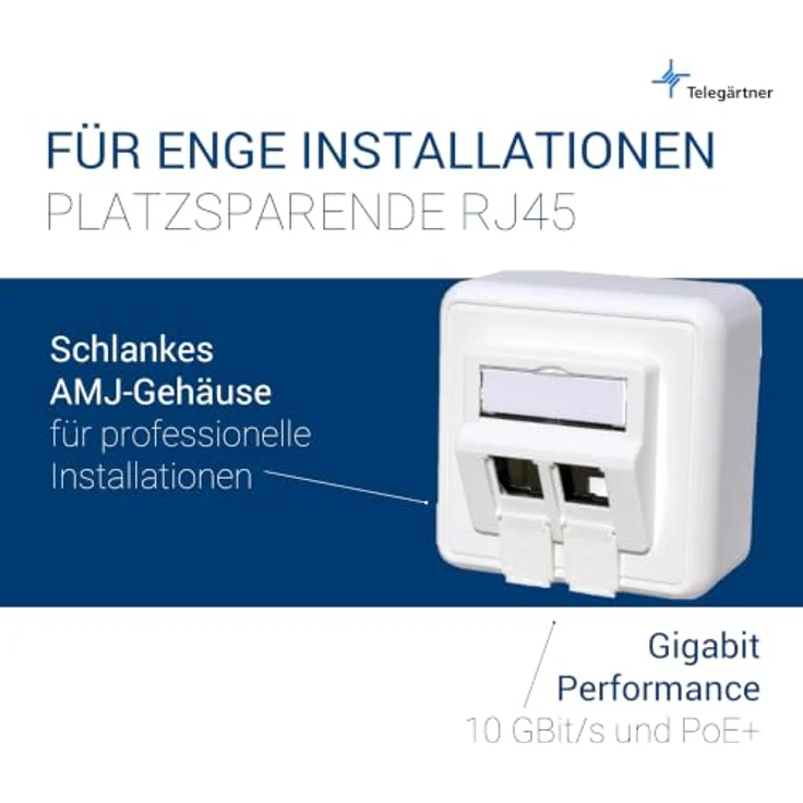 Telegärtner Netzwerkdose Aufputz Unbestückt, 2-fach modulare Anschlussdose, alpinweiß, 80 x 80 mm, IP20 – Bild 4