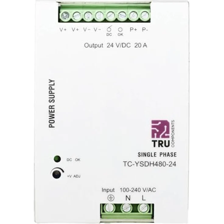 TRU Components TC-13864572 DIN-Schienen-Netzteil 24 V/DC, 20 A, 480 W, 1 Ausgang, für TS-35 Montage – Bild 2