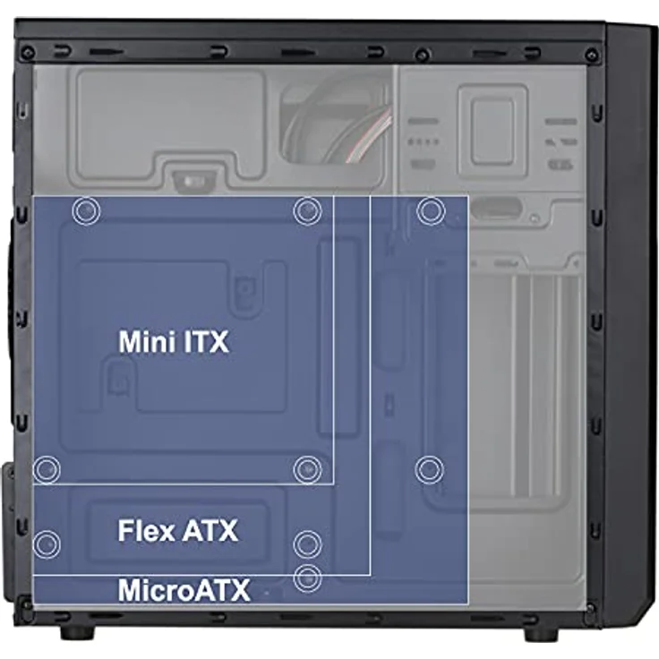 Akyga AK17BK Micro Tower PC Gehäuse, kompatibel mit Micro ATX/Mini ITX, 2x USB 3.0, schwarz – Bild 5