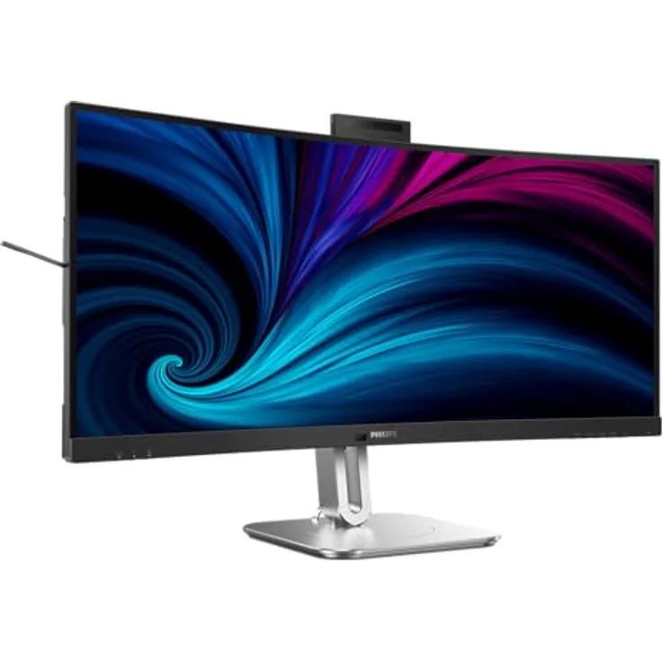 Philips 34B2U6603CH - 34 Zoll WQHD Curved Monitor, höhenverstellbar, Lautsprecher, 5 MP Webcam, Noise Cancellation, HDR400 (3440x1440, 120 Hz, 2X HDMI, DisplayPort, USB-C, USB Hub) dunkel grau - Preisvergleich