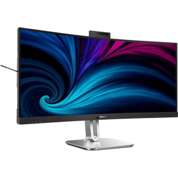 Philips 34B2U6603CH - 34 Zoll WQHD Curved Monitor, höhenverstellbar, Lautsprecher, 5 MP Webcam, Noise Cancellation, HDR400 (3440x1440, 120 Hz, 2X HDMI, DisplayPort, USB-C, USB Hub) dunkel grau - Preisvergleich – Bild 1