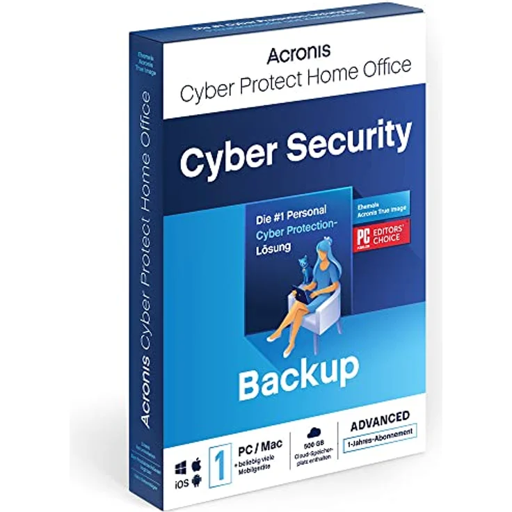 Acronis Cyber Protect Home Office 2023 Advanced 500 GB Cloud-Speicher 1 PC/Mac 1 Jahr Internet Security inkl. Backup - Aktivierungscode per Post – Bild 1