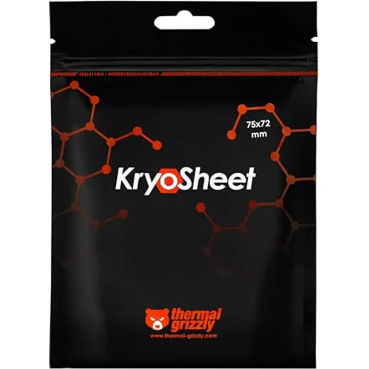 Thermal Grizzly KryoSheet Wärmeleitpad, 75 x 72 mm, hohe Wärmeleitfähigkeit, 0,2 mm Stärke, kompatibel mit AMD EPYC 9000 – Bild 7