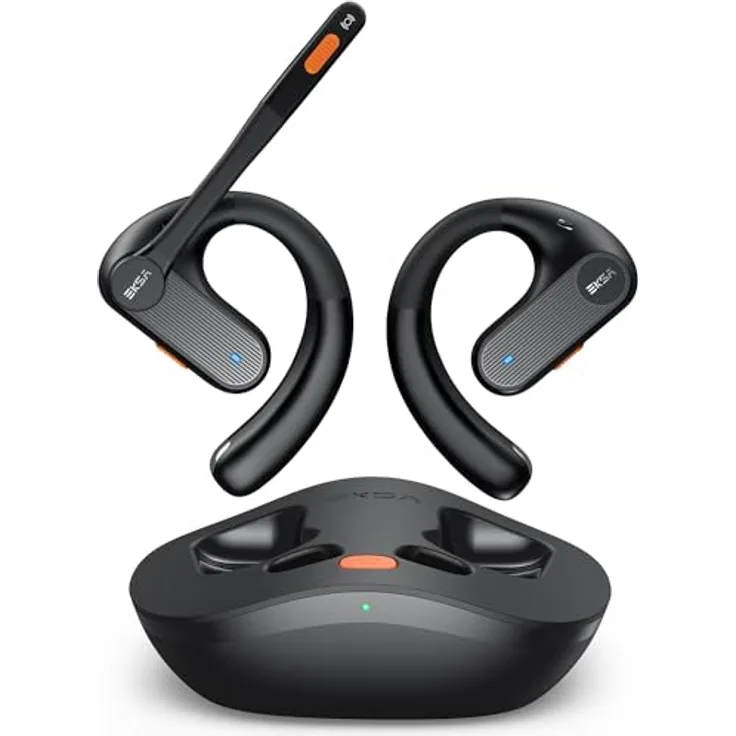 EKSA S30 Open Ear Bluetooth Kopfhörer, Bluetooth 5.3, 70 Stunden Akku, ENC Mikrofon, IPX5 wasserdicht, tiefer Bass für Büroarbeit und Sport