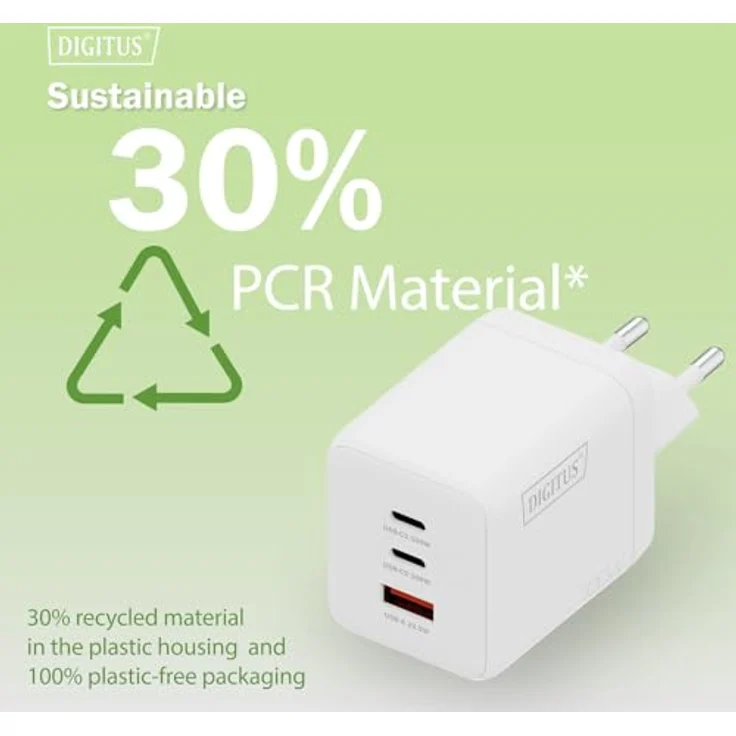 Digitus GaN II Charger 100W, USB Ladegerät mit 2x USB-C und 1x USB-A, weiss – Bild 9