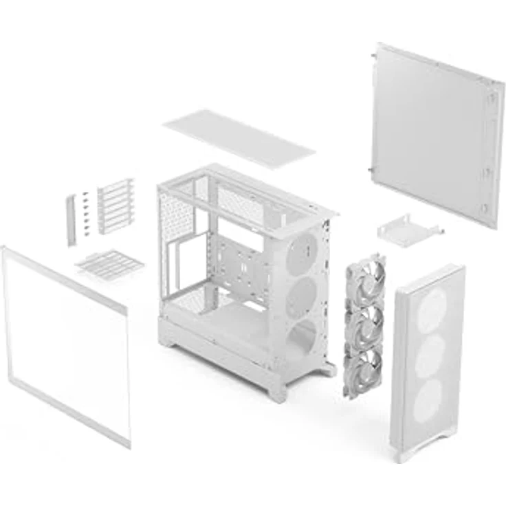 Fractal Design Pop 2 Air White TG RGB, Midi-Tower PC-Gehäuse für Mini-ITX/microATX/ATX, 3 vorinstallierte Lüfter, bis 170 mm CPU-Kühlerhöhe, bis 416 mm Grafikkartenlänge, weiß – Bild 11