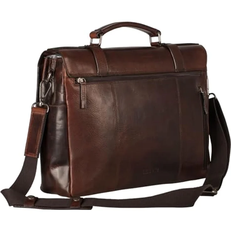 Leonhard Heyden Roma Aktentasche aus Leder, 39 cm mit gepolstertem Laptopfach, braun, für Herren – Bild 2