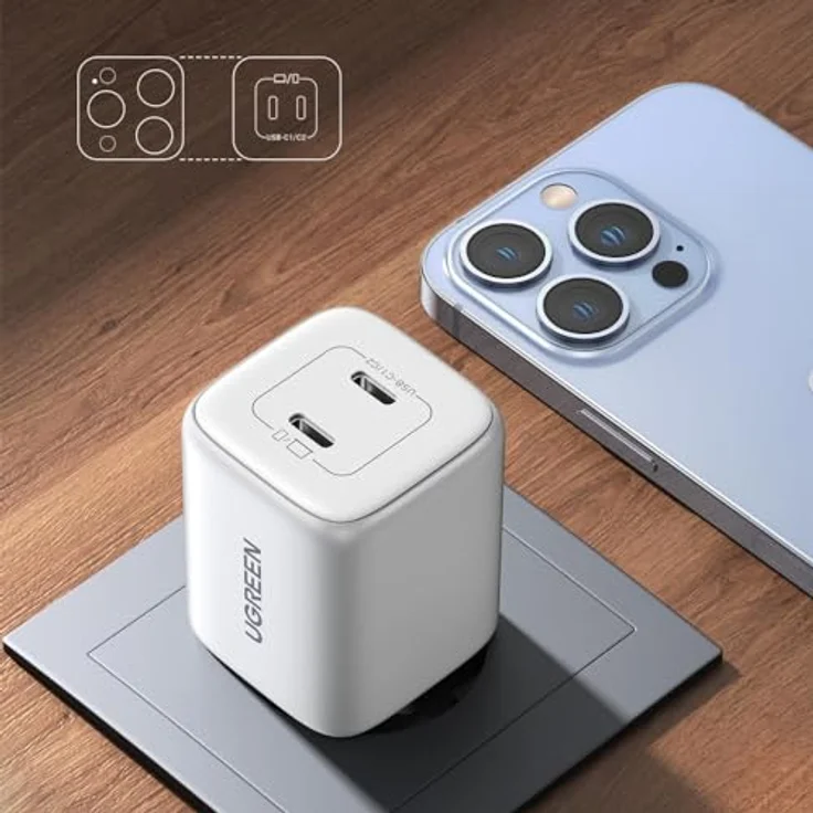 UGREEN Nexode 45W Dual USB-C PD Charger (25W+20W), weiß – Bild 5