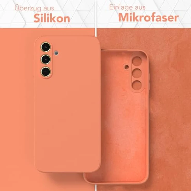 EAZY CASE Silikonhülle für Samsung Galaxy A15, stoßfeste Schutzhülle mit Kameraschutz, dünn und leicht, orange TPU Cover – Bild 3