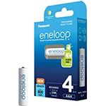 Panasonic eneloop, Ready-to-Use Ni-MH Akku, AAA/Micro, 4er-Pack, verbesserte Kapazität: min. 800 mAh, 2100 Ladezyklen, hohe Leistung & geringe Selbstentladung, wiederaufladbar, Blau
