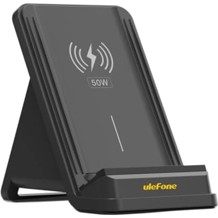 Ulefone WCS01 50W, Wireless Charger mit 60° Neigungswinkel, zwei Ladespulen und 3D-Kühltechnologie, grau – Bild 1