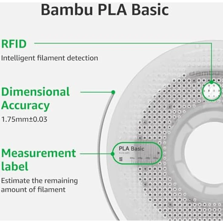 Bambu Lab A00-P2-1.75-1000-SPL PLA Basic Filament 1.75 mm, 1000 g, Indigo-Violett, mit RFID-Technologie, umweltfreundlicher, wiederverwendbarer Spule – Bild 7
