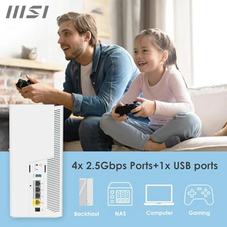 MSI Roamii BE Pro Mesh System, WiFi-7 Tri-Band, 2.5G LAN, bis zu 11 Gbit/s, 2er-Pack, weiß – Bild 6