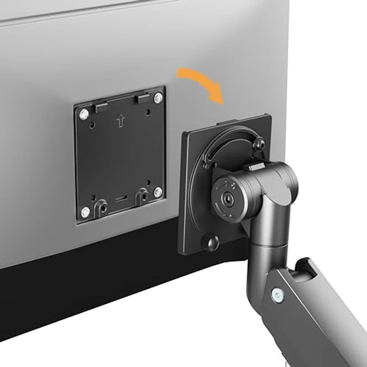 HALTERUNGSPROFI Monitor Halterung Extrastark bis 27kg bis 57 Zoll Tragarm mit Gasdruckfeder LED LCD Monitore VESA 75x75 100x100 200x200 Office-GS612AEX, Schwarz – Bild 5