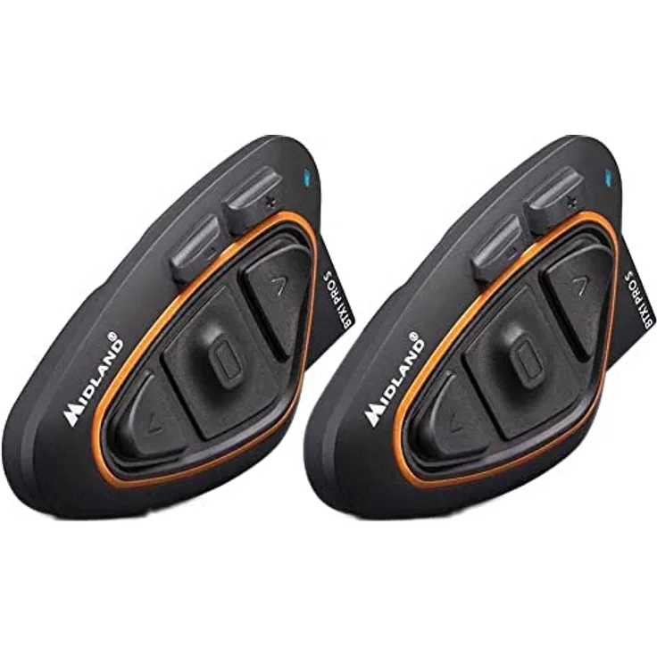 Midland BTX1 Pro S 2022, Universal Helm Bluetooth Intercom für 4 Personen, 800m Reichweite, Geräuschunterdrückung, 23h Akkulaufzeit