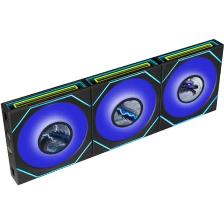 Lian Li UNI FAN SL-INF LCD FLEX, 120mm Wireless Lüfter mit ARGB, 1,8-Zoll LCD und Controller, schwarz, 3er-Pack – Bild 1