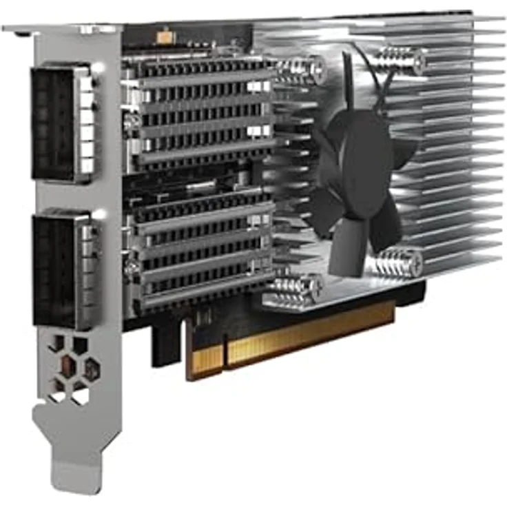 Qnap QXG-100G2SF-E810, 2-Port QSFP28 100 GB Netzwerkkarte im Low Profile Format, PCIEGEN4X16 mit 100000 Mbit/s Datenübertragungsrate – Bild 4