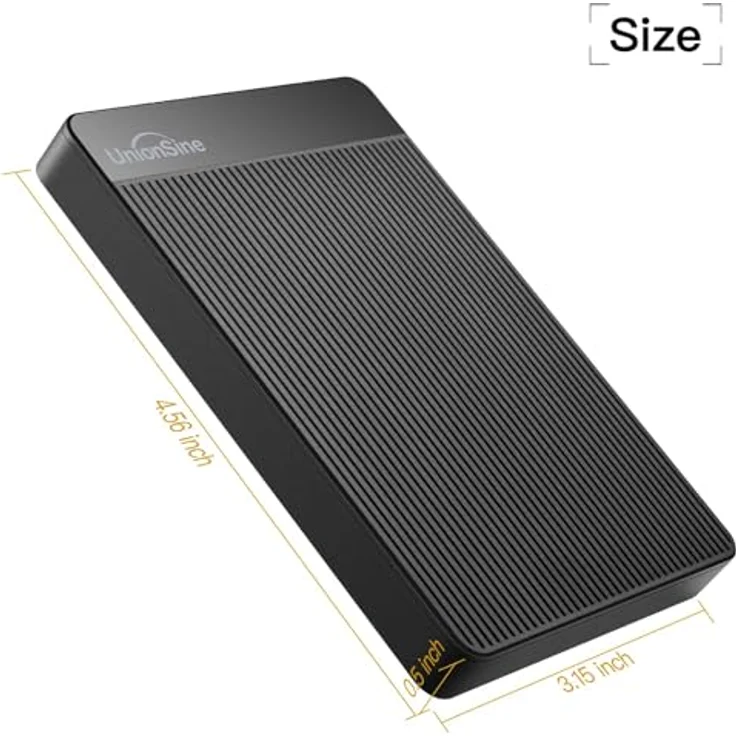 UnionSine HD2510 Externe Festplatte 500GB, ultradünn, tragbar, 2,5 Zoll, USB 3.0, kompatibel mit PC, Mac, PS4, Xbox, Schwarz – Bild 3