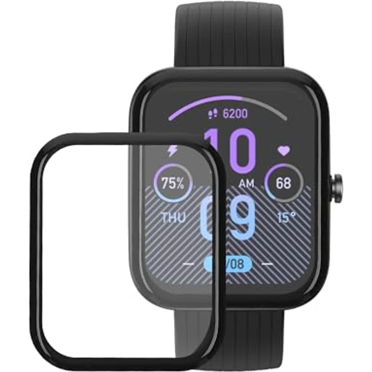 kwmobile 2X Transparente Displayschutzfolie für Huami Amazfit Bip 3 Pro - Stoßfest und Anti-Fingerabdruck - PMMA-Material - Einfache Installation – Bild 1