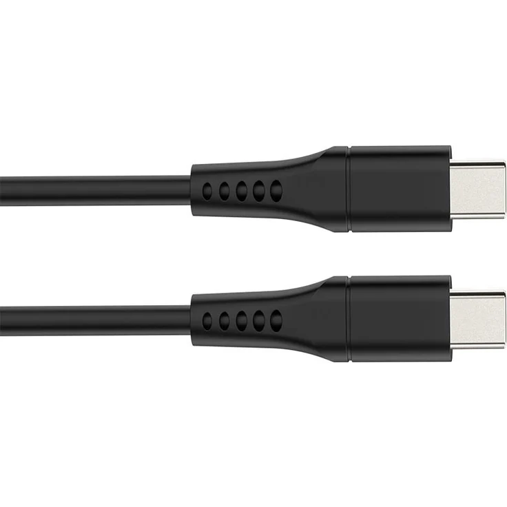 Velleman HQ-Power USB Lade- und Datenkabel, USB 2.0, USB-C zu USB-C, 480 Mbps, 60 W, schwarz, 1 m