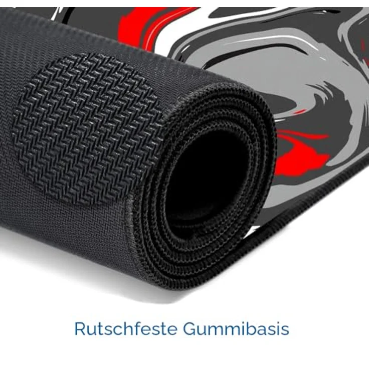 Rcege Großer Gaming-Mauspad mit genähten Kanten, nicht rutschender Unterlage, wasserresistent, Abstract Red, 600L x 300B mm – Bild 4