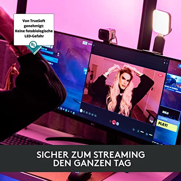 Logitech Litra Glow Premium LED Streaming-Licht mit TrueSoft - Für Videokonferenzen, Zoom-Meetings, Verstellbare Halterung und Desktop-App-Steuerung für PC / Mac - Graphit - Preisvergleich – Bild 4