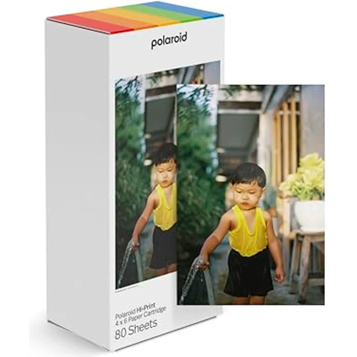Polaroid Hi-Print 4x6 Paper Cartridge, Sofortbildpapier für Polaroid Hi-Print Drucker, 80 Bögen, Weiss – Bild 1