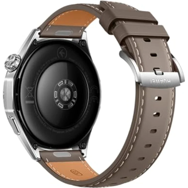 Huawei Watch GT 6, 46mm Smartwatch in Silber mit braunem Armband und Fitness-Tracking-Funktionen – Bild 3