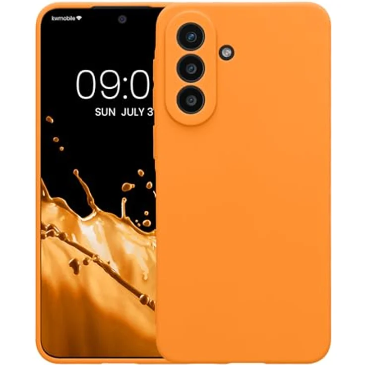 kwmobile Handyhülle für Samsung Galaxy A57 5G - flexibles Silikon Case in Fruity Orange, rutschfest und reißfest mit präzisen Ausschnitten – Bild 5