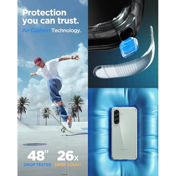 Spigen Ultra Hybrid Hülle für Samsung Galaxy A56 5G -Crystal Clear mit PC Platte und TPU-Rahmen – Bild 4