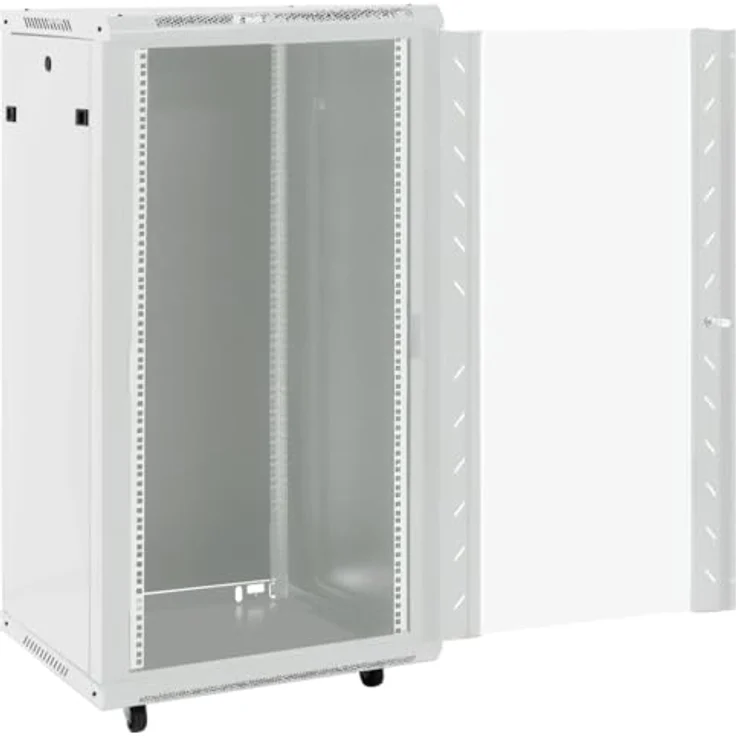 vidaXL 22U Netzwerkschrank, Abschließbarer Serverschrank mit Rollen, Freistehend und abnehmbaren Seitenteilen, 19" IP20 – Bild 5