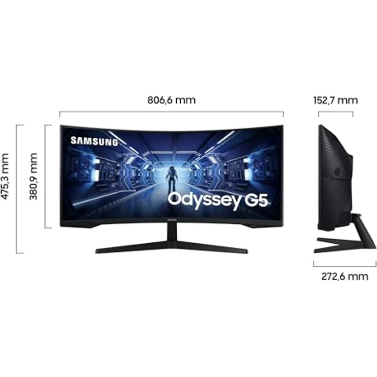 Samsung Gaming Monitor G5 C34G55TWWP, 34 Zoll, UWQHD, 165Hz, 1ms, schwarz – Bild 2