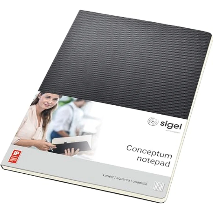 Sigel Notizblock Conceptum C0800, Hardcover DIN A4 mit geriffelter Oberfläche und flexiblem Buchrücken – Bild 1