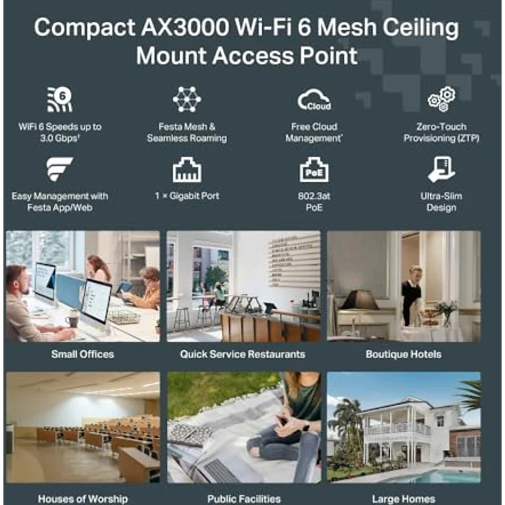 TP-Link AX3000 WI-FI 6 ACCESS POINT, Ultradünnes Design, weiß – Bild 5