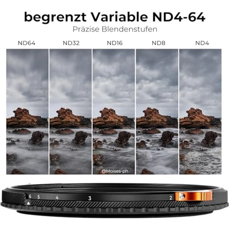 K&F CONCEPT Nano-X Polfilter ND Filter 58mm, 2-in-1 CPL & ND4-ND64, ultradünner, nanobeschichteter Graufilter mit stufenloser Lichtkontrolle – Bild 4