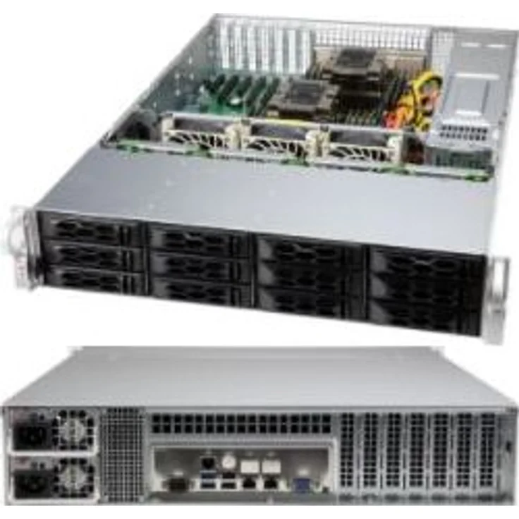 Supermicro SuperChassis LA26E1C4-R609LP, 2U ATX Gehäuse für bis zu 26 Hot-Swap-Festplatten, Schwarz, 650 Watt PSU