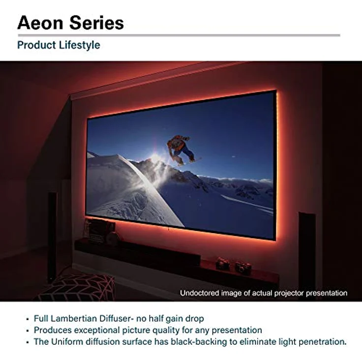 Elite Screens Aeon Edge Free AR100WH2 Rahmenleinwand kein sichtbarer Rahmen 221,0cm x 124,0cm (BxH) 16:9 – Bild 5