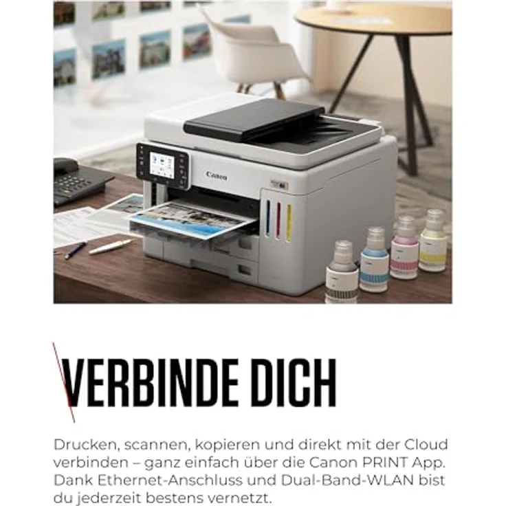 Canon MAXIFY GX 7150, 4-in-1 Tintenstrahl-Multifunktionsdrucker mit Duplexdruck, A4, 600 x 1200 DPI, Wi-Fi, schwarz – Bild 6