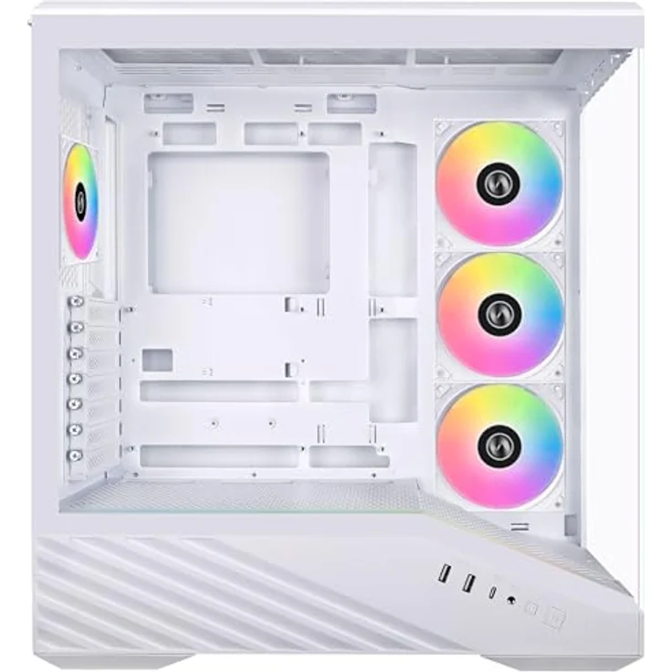 Lian-Li Vector V100 Midi-Tower PC-Gehäuse, ATX/E-ATX, RGB, Tempered Glass, weiss, bis zu 9 Lüfterplätze – Bild 6