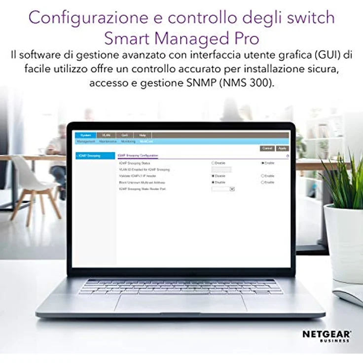 NETGEAR GS324TP 24-Port Gigabit Ethernet LAN PoE Switch Smart Managed Pro (24x PoE+ 190W & 2x 1G-SFP, Webmanaged Switch für Desktop--Rack-Montage, VLAN, IGMP, QoS, mit ProSAFE Lifetime-) – Bild 3