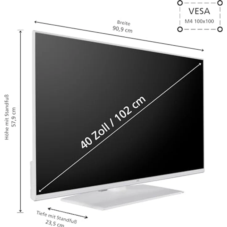 JVC Fernseher 40 Zoll Smart TV Powered by TiVo LT-40VF5355W - Full HD, HDR, Triple-Tuner, 6 Monate HD+, LED TV weiß – Bild 3